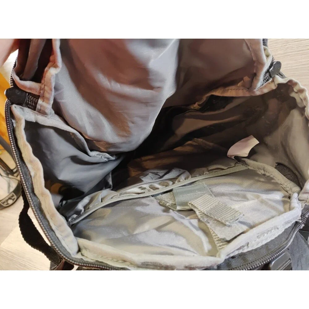 Outdoor Products Backpack Camouflage Black With Green, Multi Pockets.